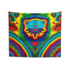 Teal Bear Rainbow Fans Tie-Dye Wall Tapestry | JamminOn