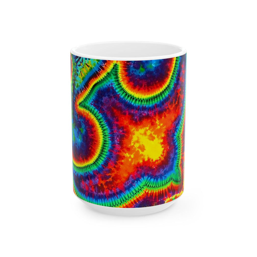 Om Symbol Rainbow Tie-Dye Ceramic Mug | JamminOn