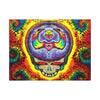 Stealie Skull Bear Heart Tie-Dye Canvas Print | JamminOn