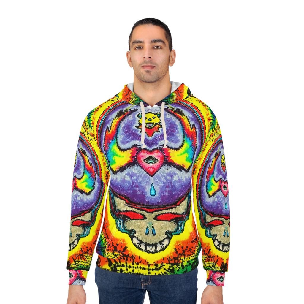 Stealie Yer Face Bear Heart Tie-Dye AOP Hoodie | JamminOn