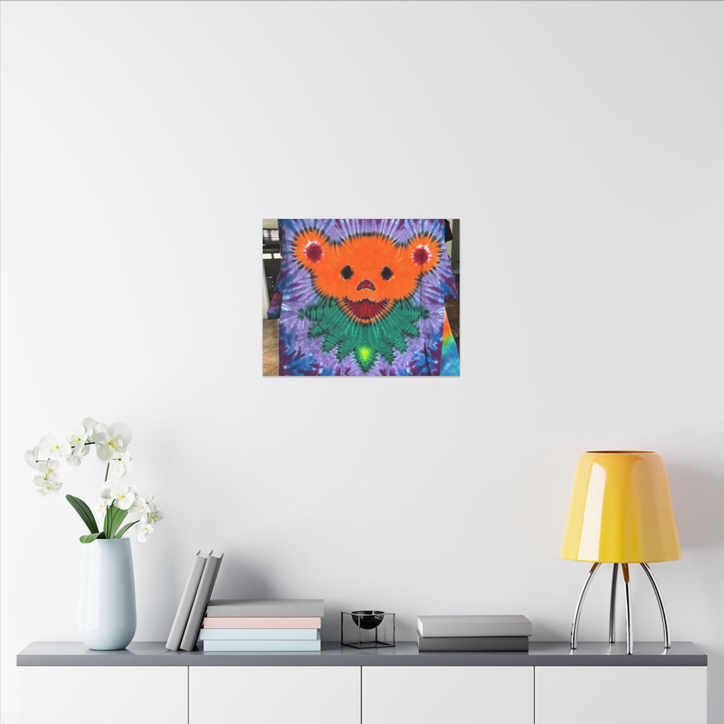 Orange Bear Radial Tie-Dye Wall Art Canvas Print | JamminOn