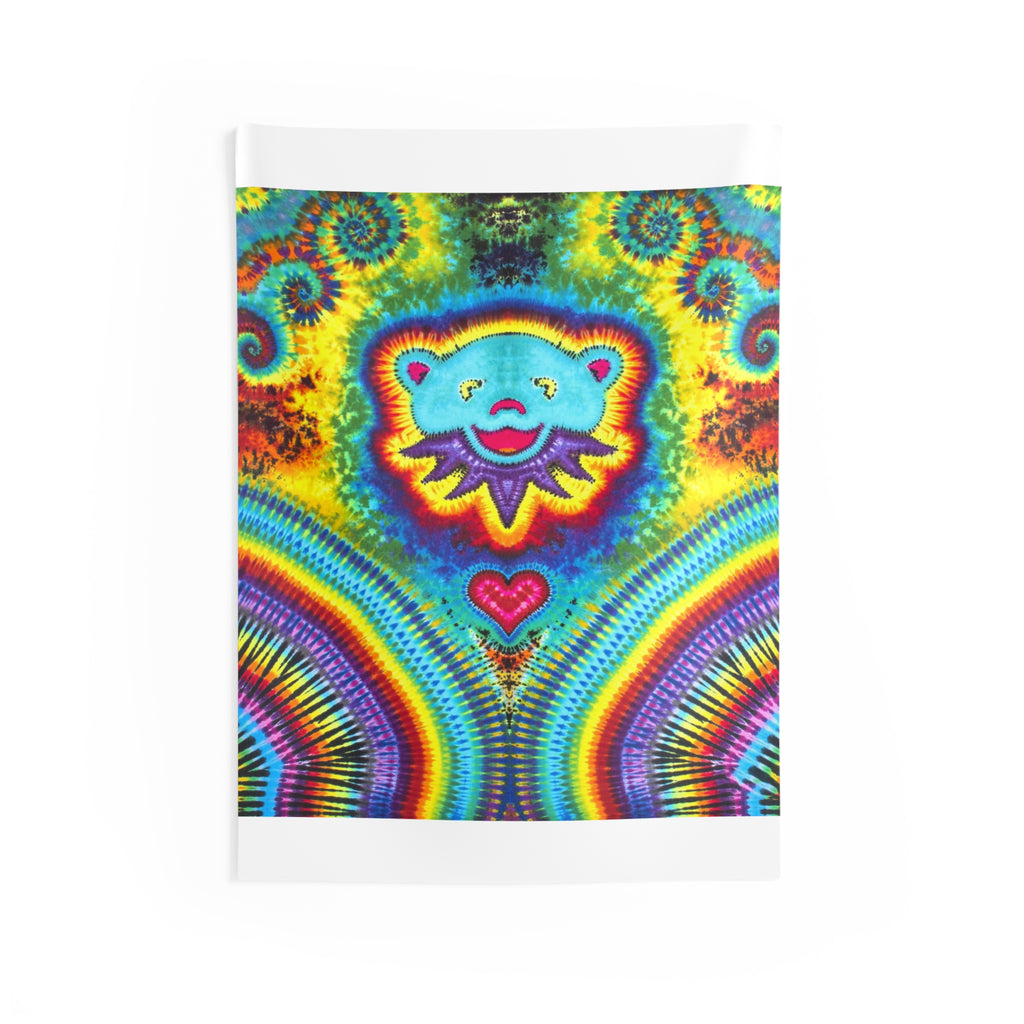 Dancing Bear Heart Burst Tie-Dye Tapestry | JamminOn