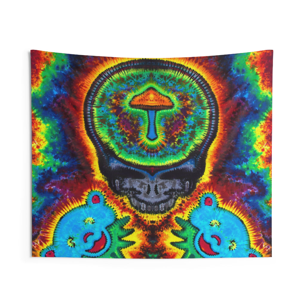 Mushroom Skull Mandala Tie-Dye Tapestry | JamminOn