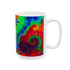 Orange Bear Rainbow Spirals Tie-Dye Ceramic Mug | JamminOn