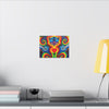 Blue Bear Heart Tie-Dye Canvas Print | JamminOn