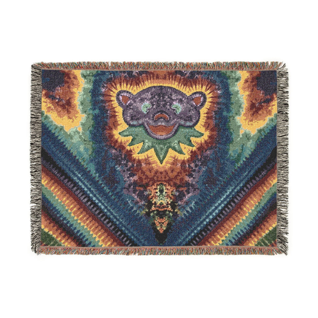 Psychedelic Tie-Dye Woven Blanket | JamminOn Festival Art