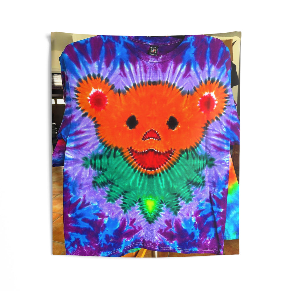Orange Bear Radial Tie-Dye Wall Tapestry | JamminOn