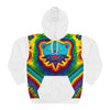 Teal Bear Rainbow Fans Tie-Dye AOP Hoodie | JamminOn