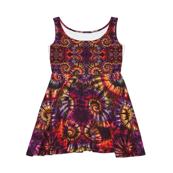 Psychedelic Tie-Dye All Over Print Skater Dress | JamminOn