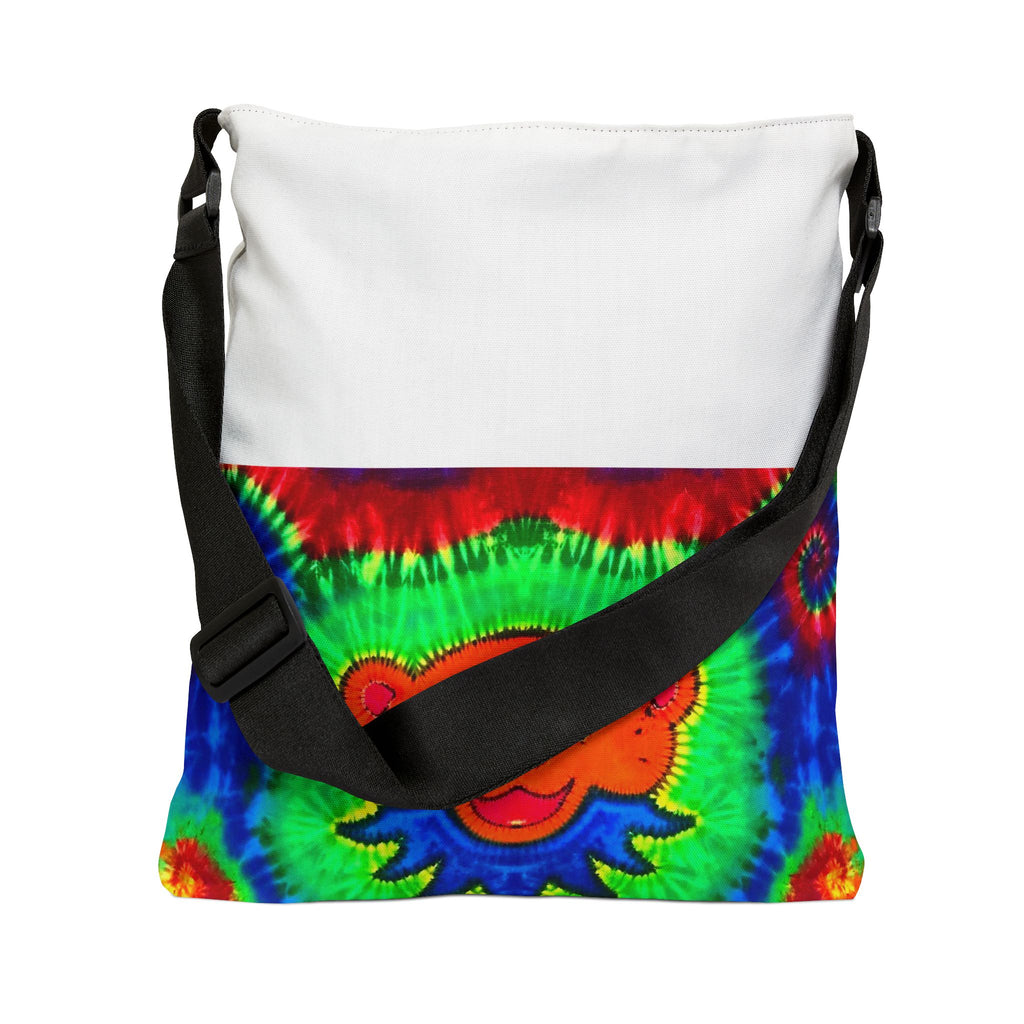Orange Bear Rainbow Spirals Tie-Dye Tote Bag | JamminOn