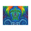 Rainbow Arch Sea Turtle Tie-Dye Canvas Print | JamminOn