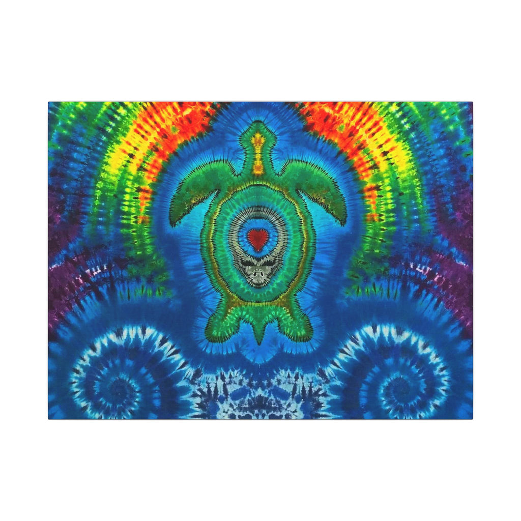 Rainbow Arch Sea Turtle Tie-Dye Canvas Print | JamminOn