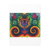 Dancing Bear Rainbow Hearts Tie-Dye Wall Art Canvas Print | JamminOn