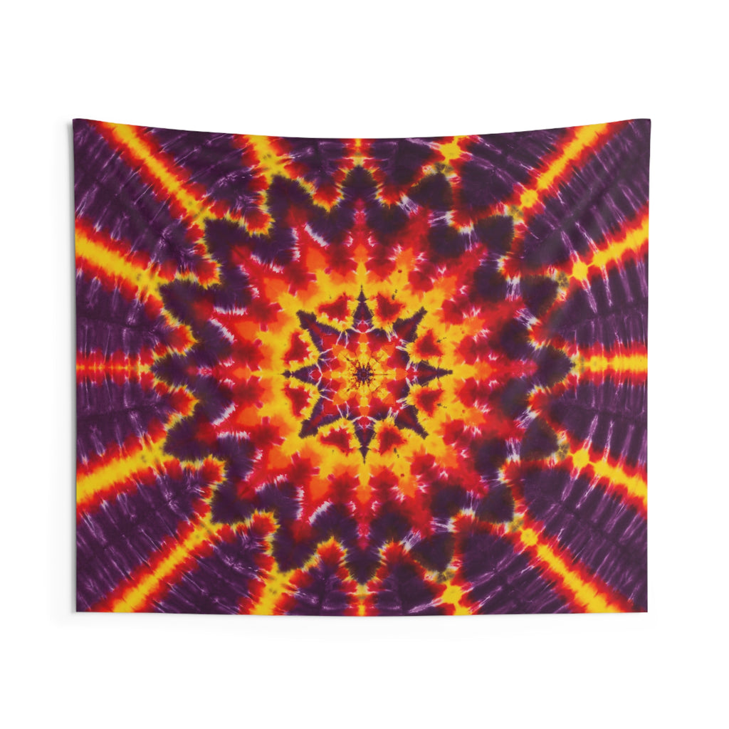 Purple Gold Starburst Tie-Dye Wall Tapestry | JamminOn
