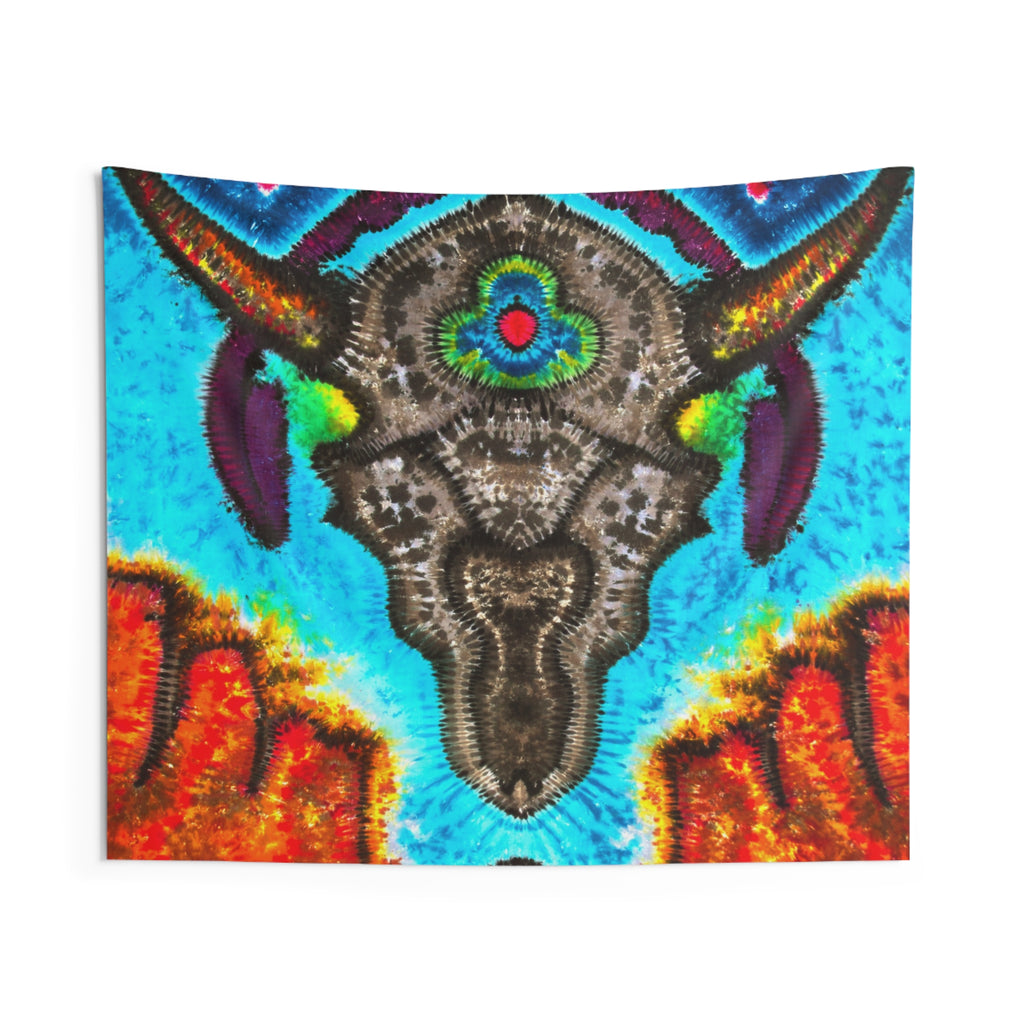 Desert Skull Cosmic Tie-Dye Wall Tapestry | JamminOn