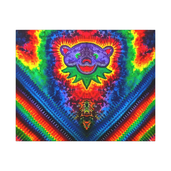 Purple Jerry Bear Chevron Tie-Dye Canvas Print | JamminOn