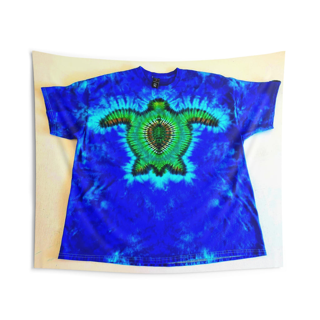 Blue Ocean Sea Turtle Tie-Dye Wall Tapestry | JamminOn