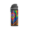 32oz Insulated Water Bottle — Rainbow Tie-Dye Bear Design