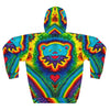 Teal Bear Rainbow Fans Tie-Dye AOP Hoodie | JamminOn