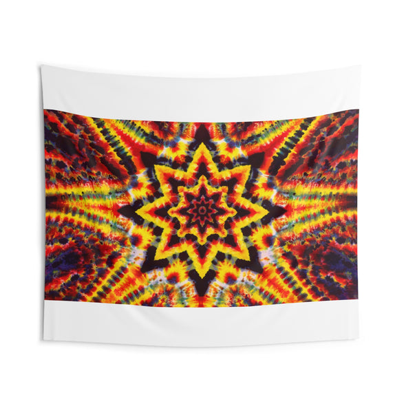 Solar Flare Star Mandala Tie-Dye Tapestry | JamminOn