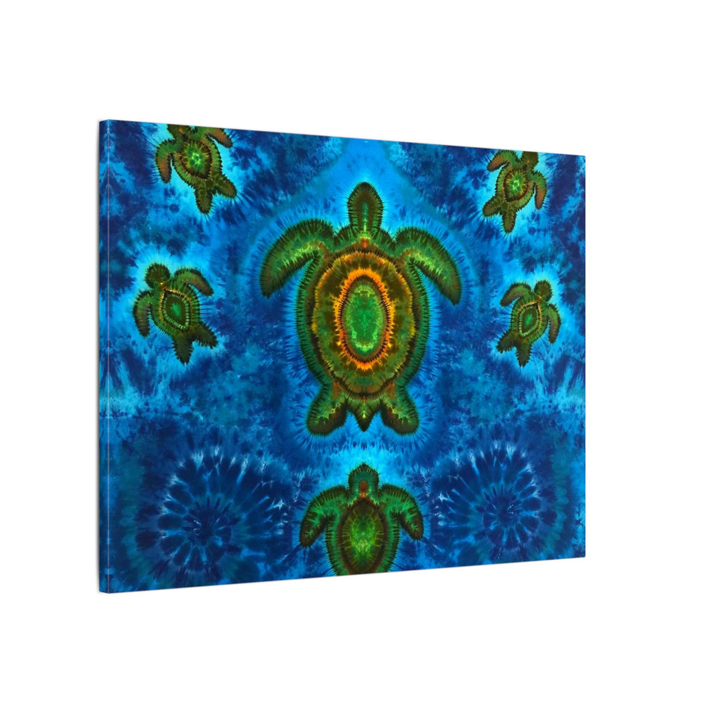 Sea Turtle Family Tie-Dye Canvas Print | JamminOn