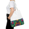 Dancing Bear Rainbow Hearts Psychedelic Tie-Dye Tote Bag | JamminOn