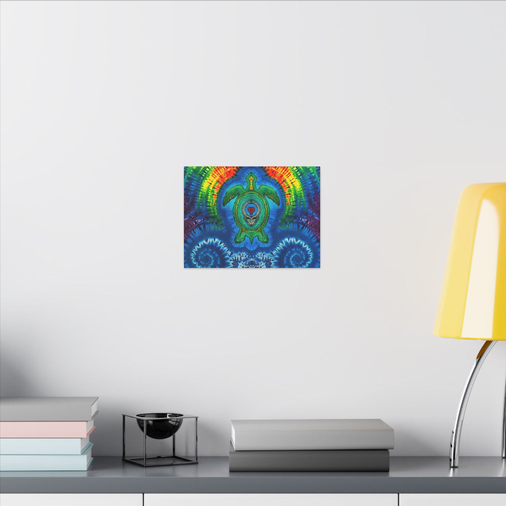 Rainbow Arch Sea Turtle Tie-Dye Canvas Print | JamminOn