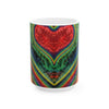 Chevron Rainbow Heart Psychedelic Tie-Dye Coffee Mug | JamminOn