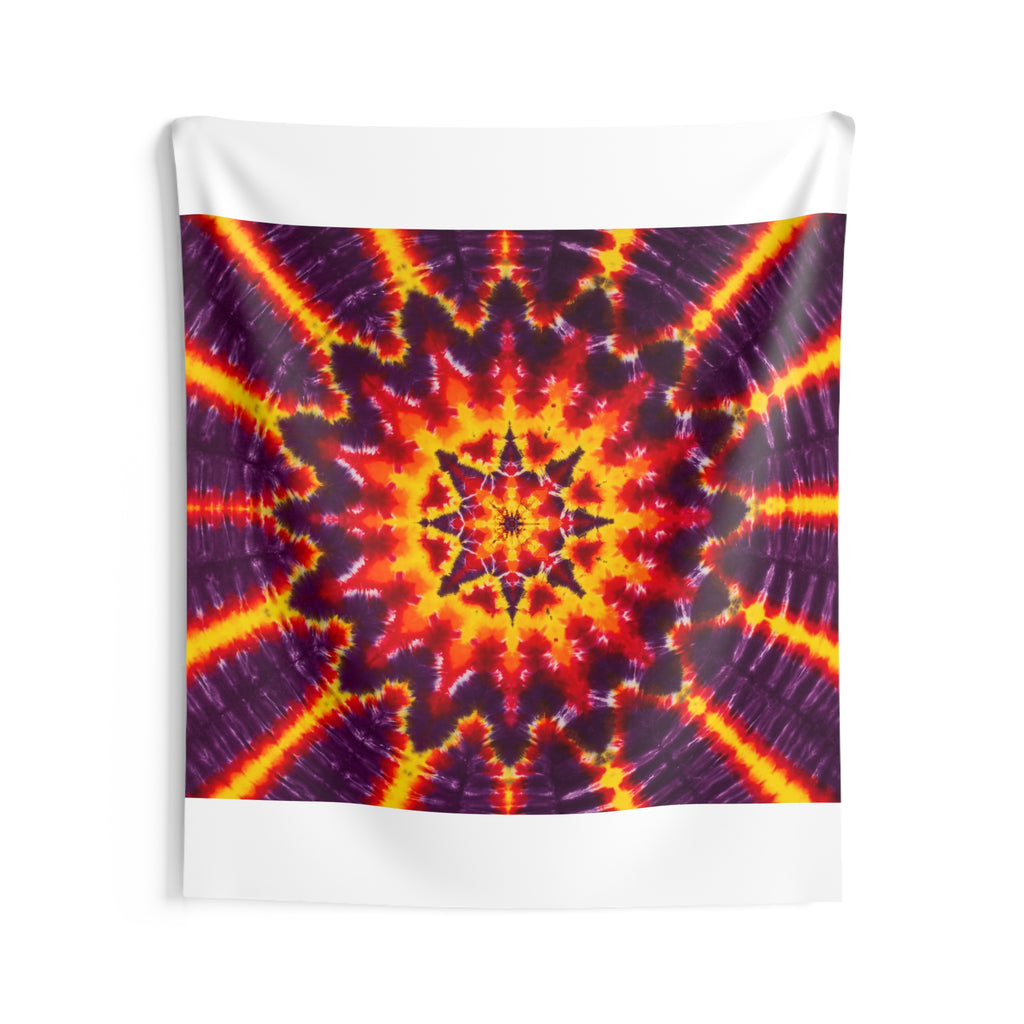 Purple Gold Starburst Tie-Dye Wall Tapestry | JamminOn