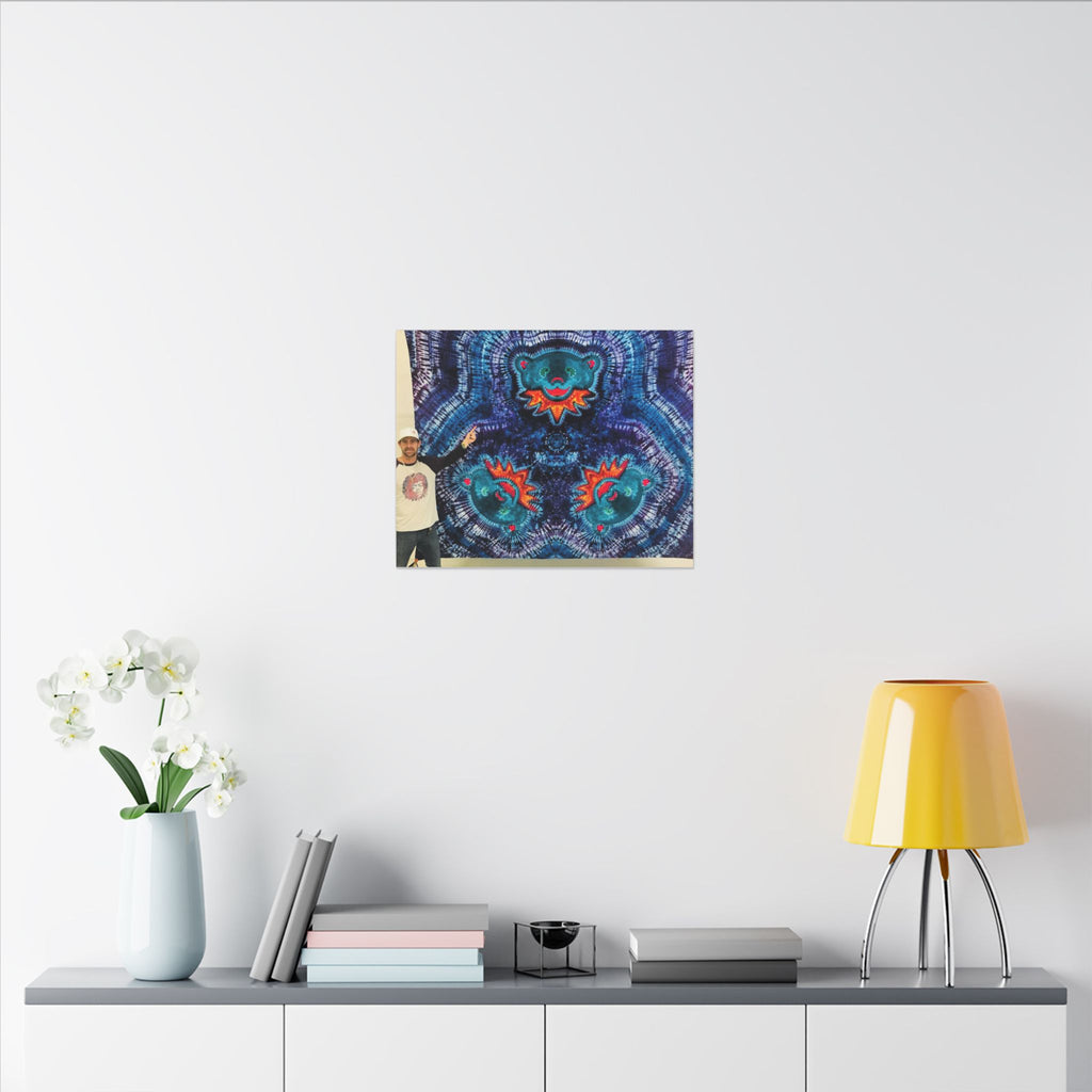 Cosmic Bear Mandala Tie-Dye Wall Art Canvas Print | JamminOn