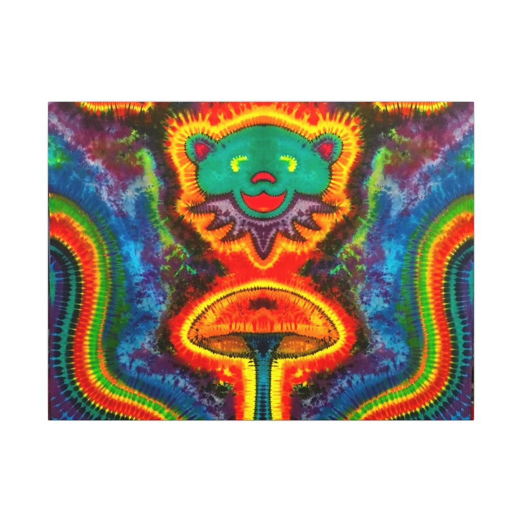 Bear and Mushroom Tie-Dye Canvas Print | JamminOn