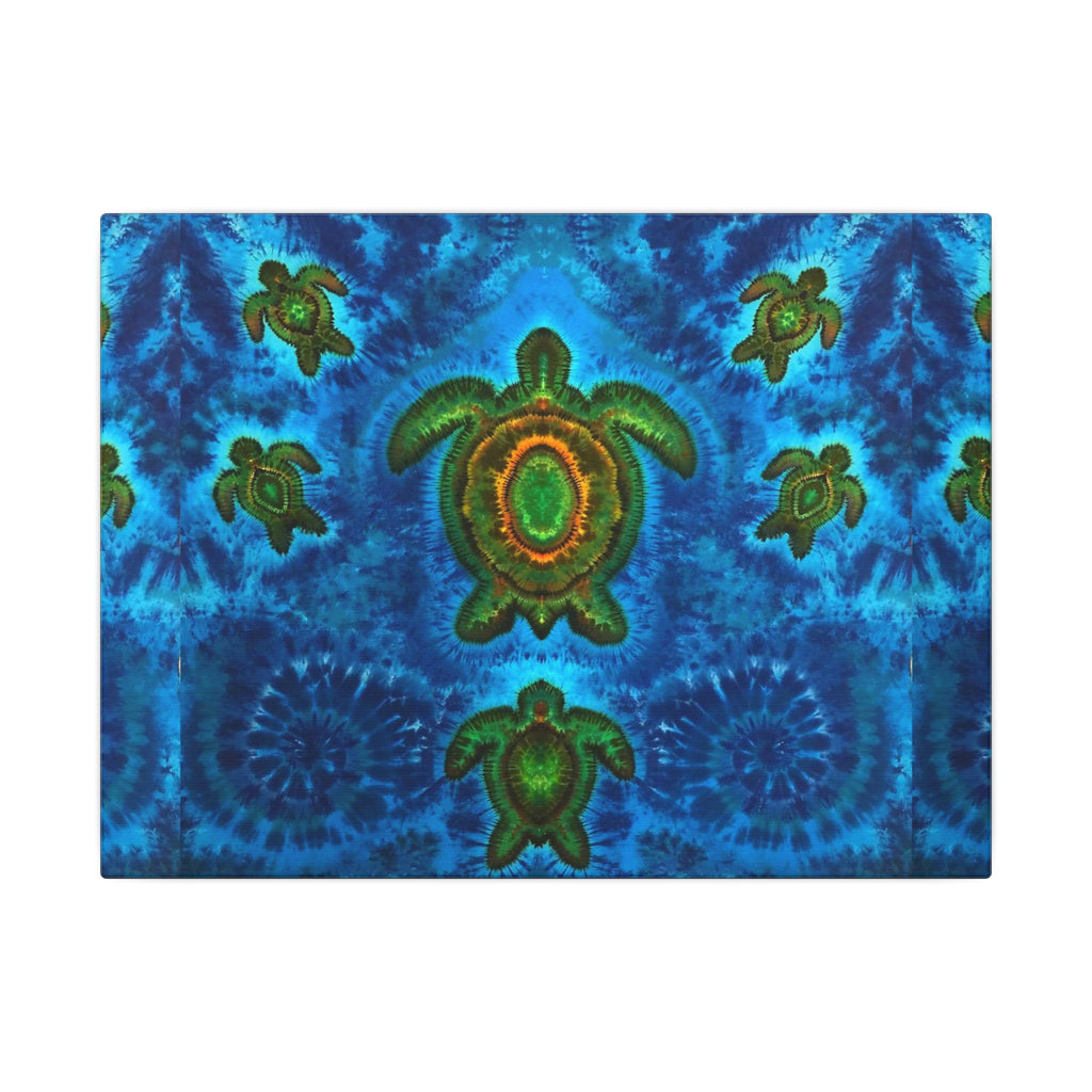 Sea Turtle Family Tie-Dye Canvas Print | JamminOn