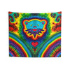 Teal Bear Rainbow Fans Tie-Dye Wall Tapestry | JamminOn