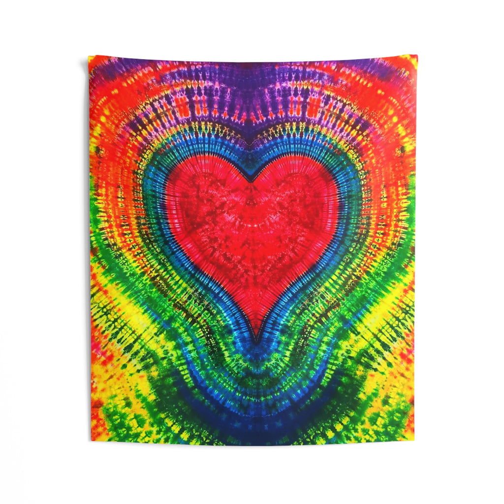 Rainbow Heart Tie-Dye Wall Tapestry | JamminOn