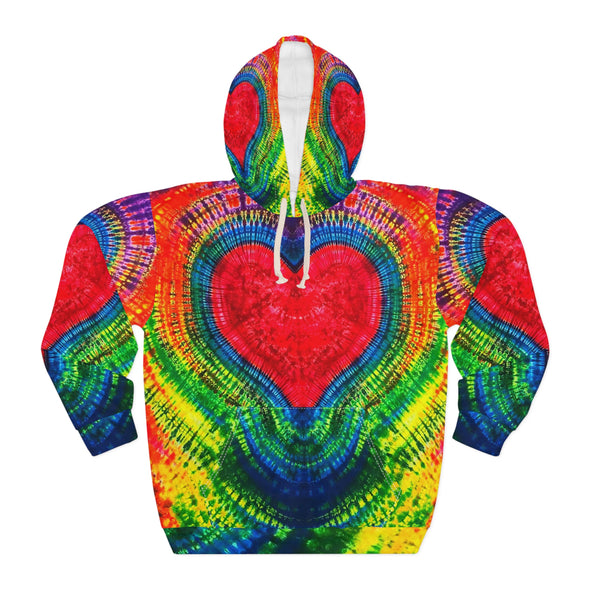 Rainbow Heart Tie-Dye AOP Hoodie | JamminOn