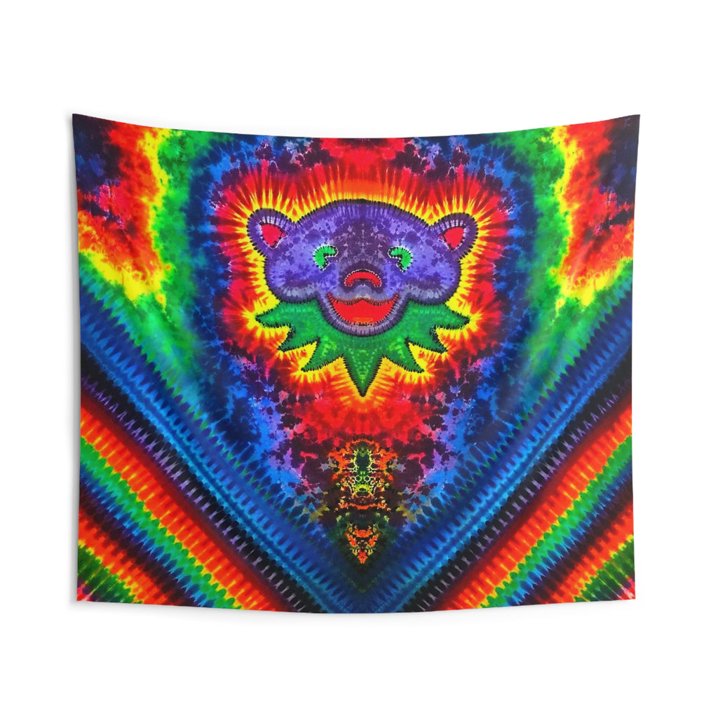 Purple Bear Chevron Tie-Dye Wall Tapestry | JamminOn