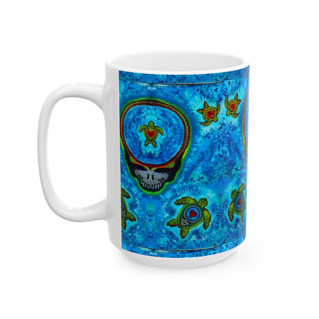 Stealie Turtle Mandala Tie-Dye Ceramic Mug | JamminOn