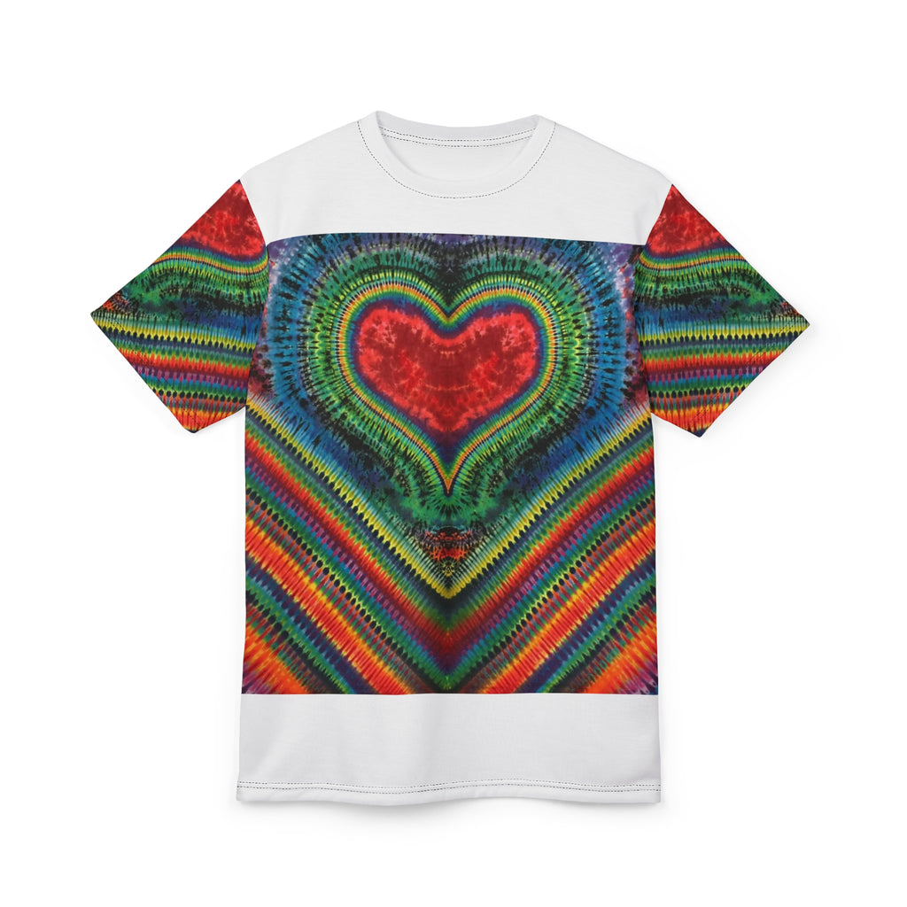 Chevron Rainbow Heart Tie-Dye AOP Shirt - JamminOn