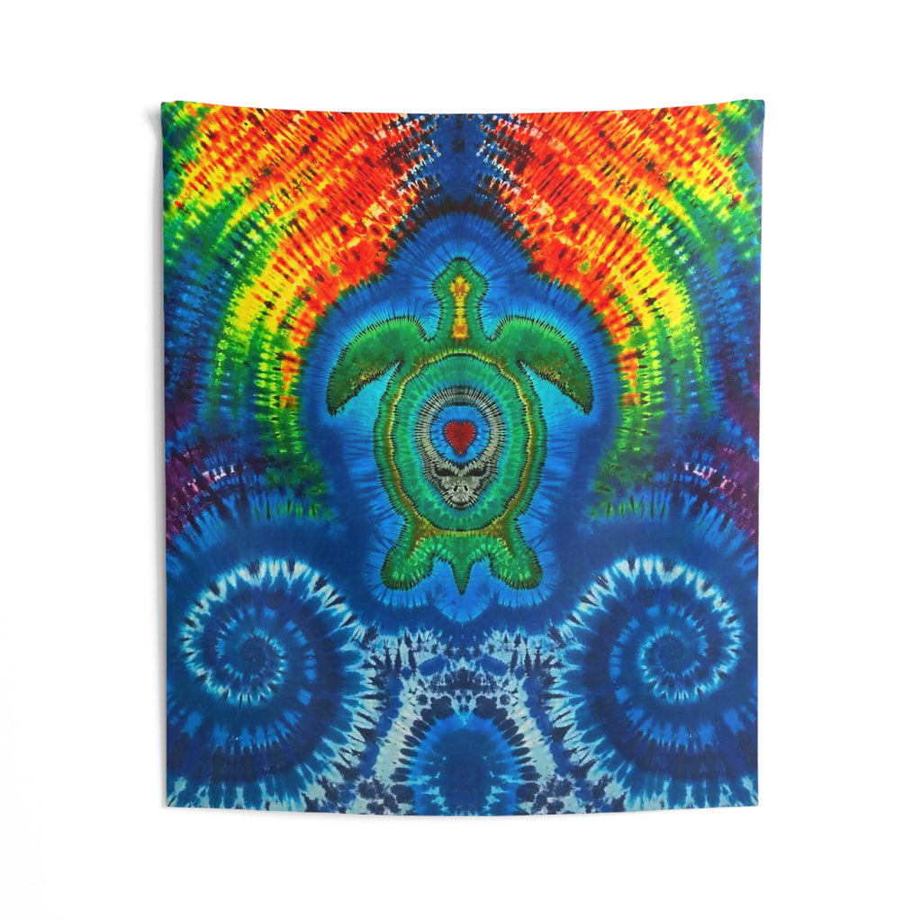 Rainbow Arch Sea Turtle Tie-Dye Wall Tapestry | JamminOn