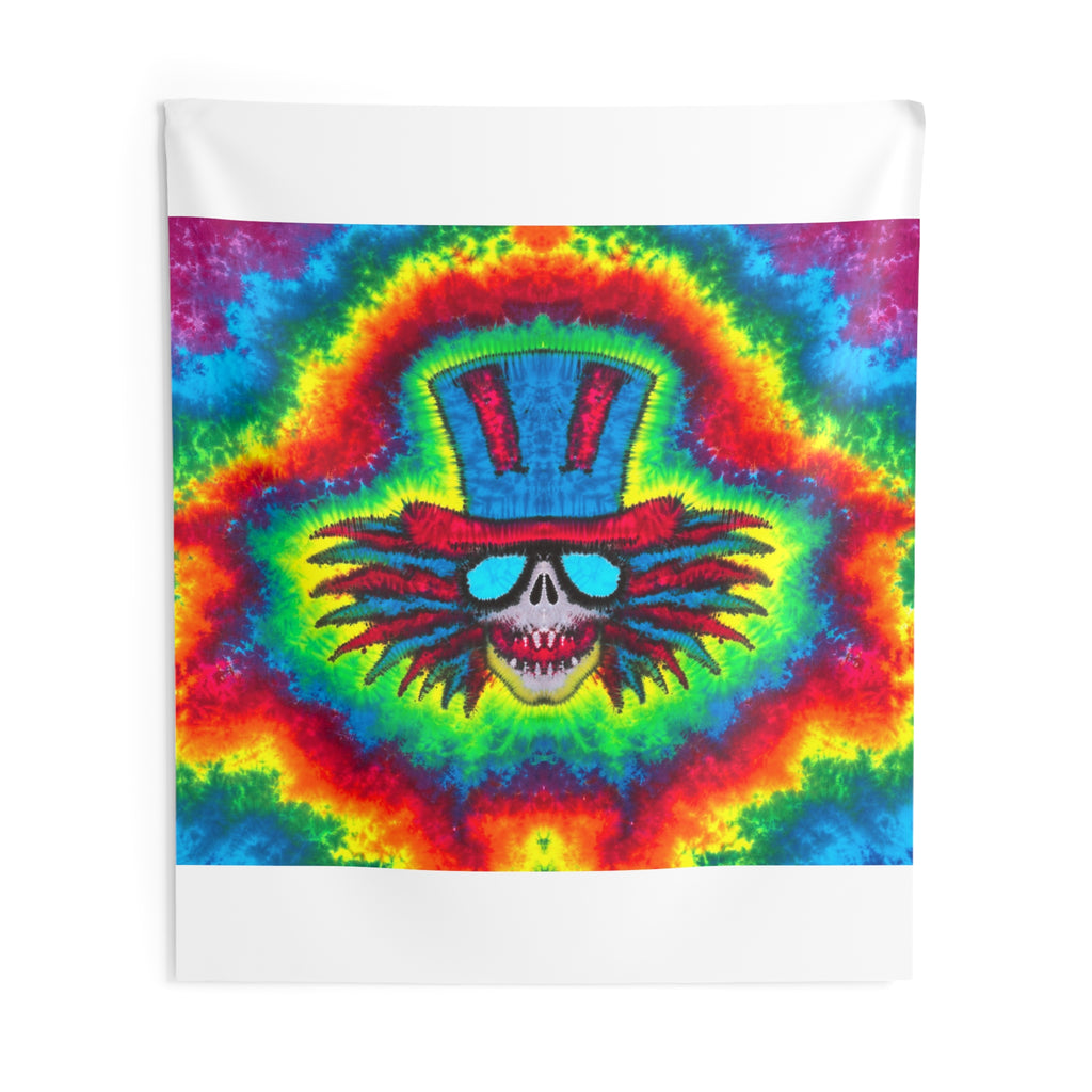 Top Hat Skull Starburst Tie-Dye Tapestry | JamminOn