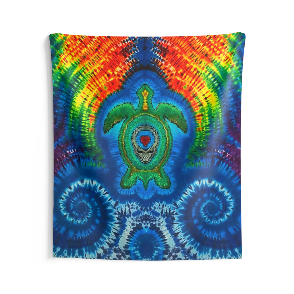 Rainbow Arch Sea Turtle Tie-Dye Wall Tapestry | JamminOn