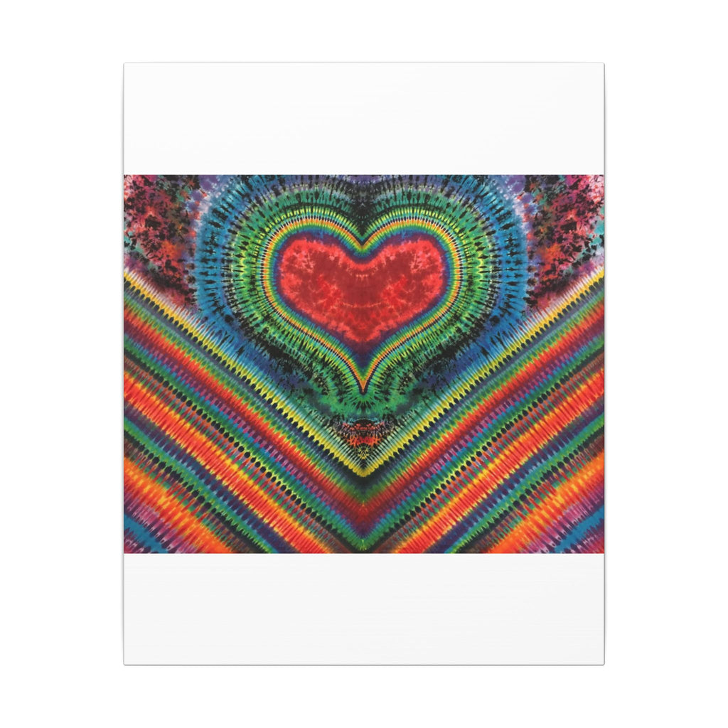 Chevron Rainbow Heart Tie-Dye Wall Art Canvas Print | JamminOn