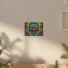 Teal Bear Rainbow Fans Tie-Dye Canvas Print | JamminOn