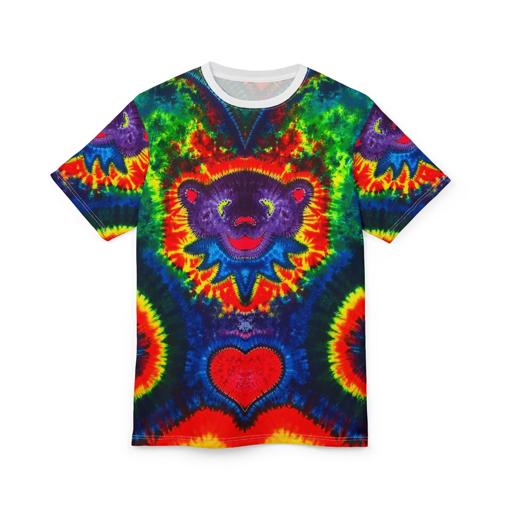 Purple Dancing Bear Hearts Tie-Dye AOP Shirt | JamminOn