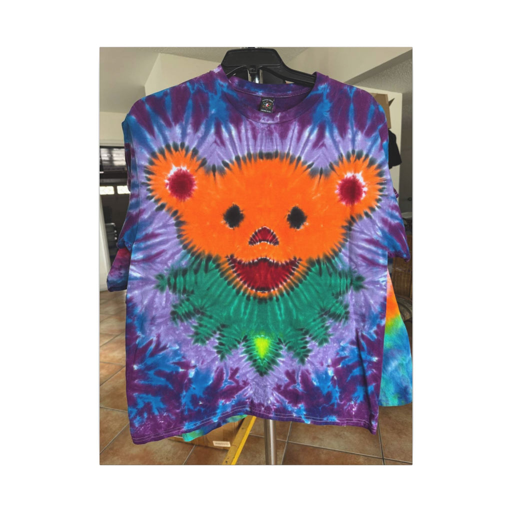 Orange Bear Radial Tie-Dye Wall Art Canvas Print | JamminOn