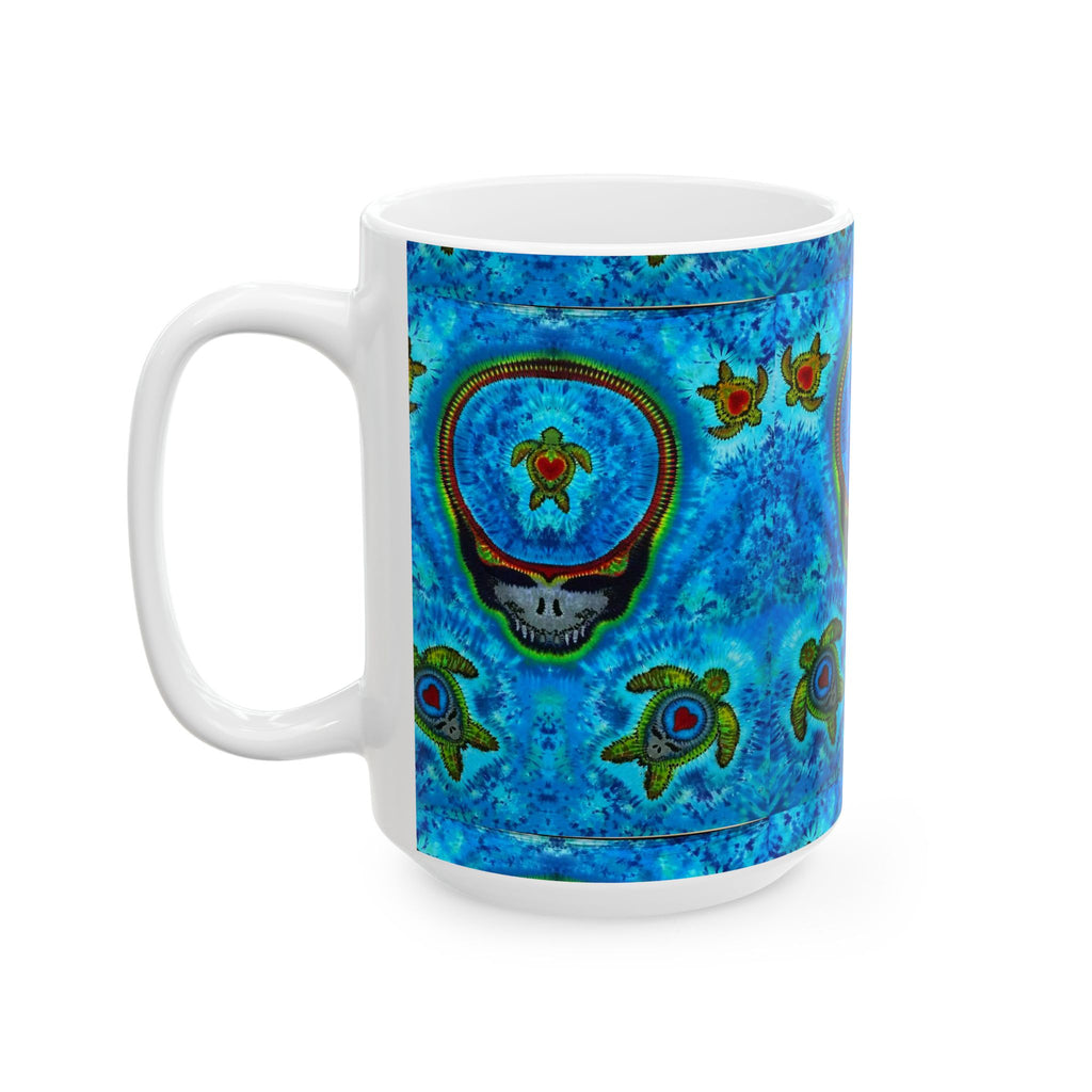 Peace Sign Fire Tie-Dye Ceramic Mug | JamminOn