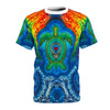 Rainbow Arch Sea Turtle Tie-Dye AOP Shirt | JamminOn