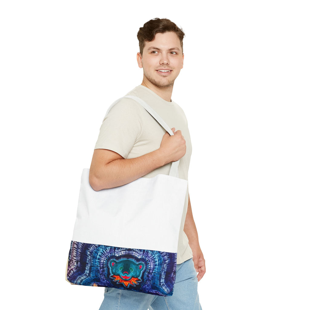 Cosmic Bear Mandala Psychedelic Tie-Dye Tote Bag | JamminOn