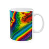 Teal Bear Rainbow Fans Tie-Dye Ceramic Mug | JamminOn