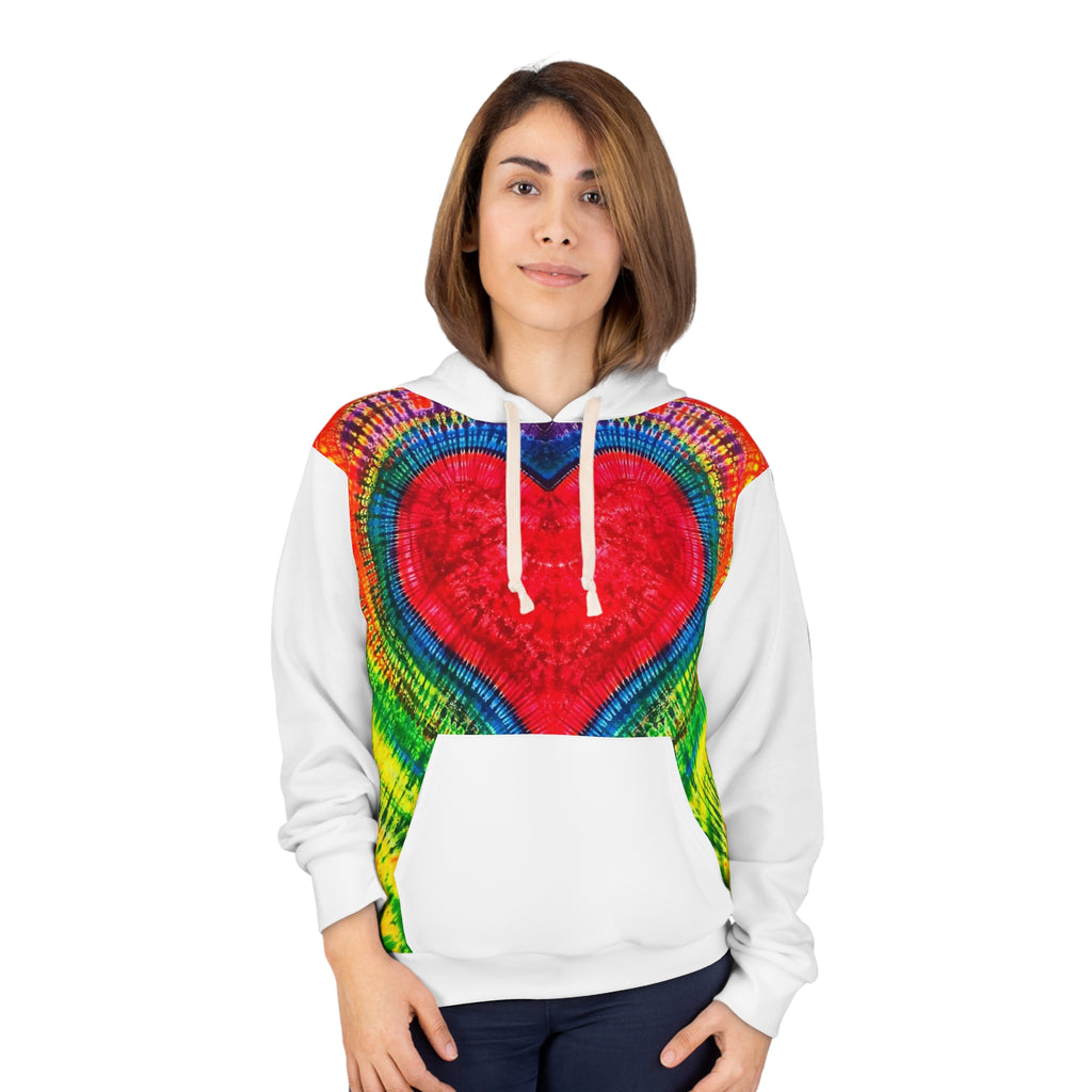 Rainbow Heart Tie-Dye AOP Hoodie | JamminOn